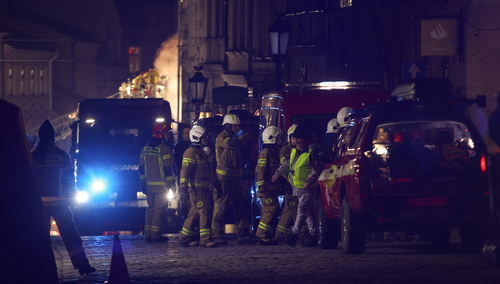 Cieszyn. Akcja ratownicza po zawaleniu się kamienicy