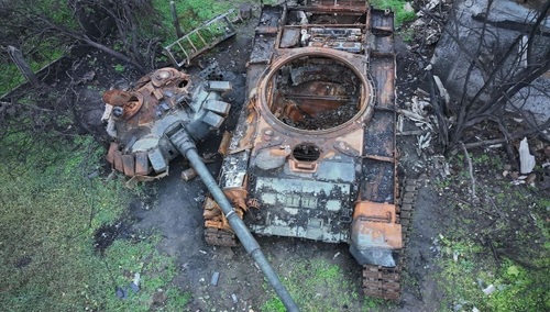 Zniszczony rosyjski czołg