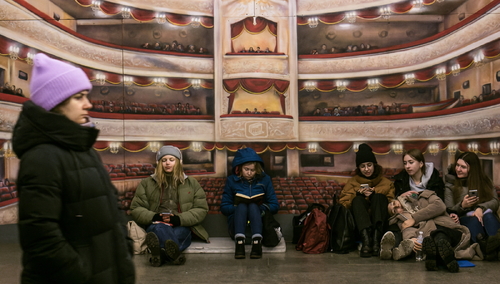 Schron w metrze w Kijowie