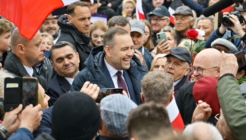 Karol Nawrocki podczas spotkania z wyborcami 