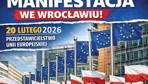Plakat protestu pt. "Dość niszczenia polskiej gospodarki"