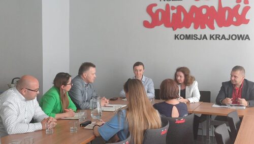 Spotkanie przedstawicieli NSZZ ,,S" przy WIOŚ z przedstawicielami GIOŚ