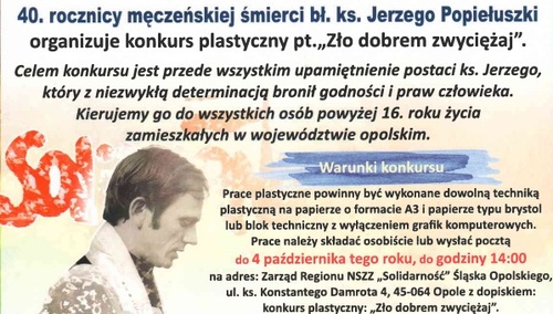 Opolska „S” organizuje konkurs plastyczny „Zło dobrem zwyciężaj”