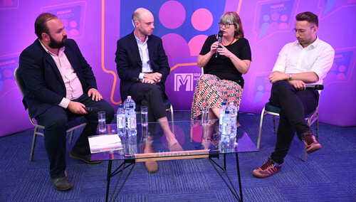 Od lewej: Mateusz Kosiński, Jan Śpiewak, Barbara Surdykowska, Jacek Burski