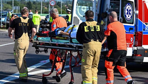 Miejsce wypadku na obwodnicy Przemyśla – 15 sierpnia 2025 r.