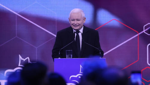 Jarosław Kaczyński podczas konwencji PiS 