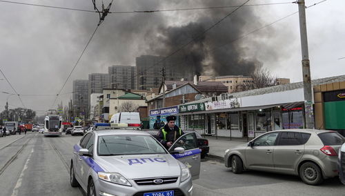 Eksplozja i ogień w budynku rosyjskiej FSB w Rostowie