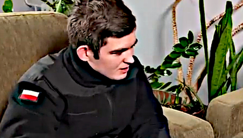 Dezerter Emil Czeczko w reżimowej białoruskiej telewizji