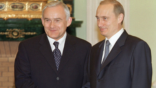 Leszek Miller, Władimir Putin podczas spotkania na Kremlu 2001