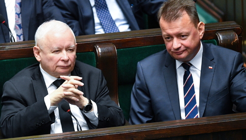 Od lewej: Jarosław Kaczyński, Mariusz Błaszczak
