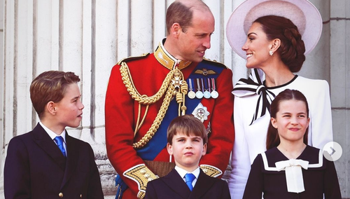 Książę William z rodziną podczas parady urodzinowej króla, 15 czerwca 2024 r.