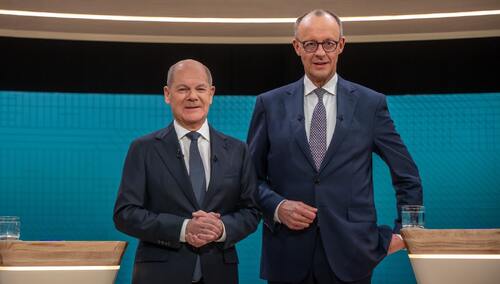 Kanclerz Niemiec Olaf Scholz i lider CDU Friedrich Merz