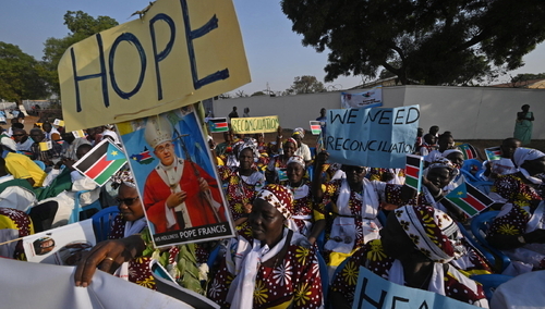 Papież Franciszek w Sudanie Płd. spotkał się z duchowieństwem i osobami konsekrowanymi