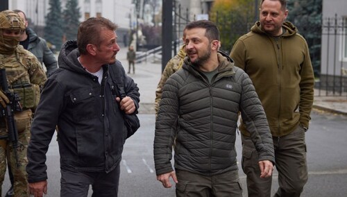 Prezydent Ukrainy Wołodymyr Zełenski spotkał się z aktorem Seanem Pennem