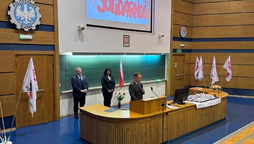 Uroczystości 45-lecia Solidarności na Politechnice Śląskiej w Gliwicach