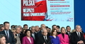 Prezes PiS Jarosław Kaczyński podczas konferencji prasowej