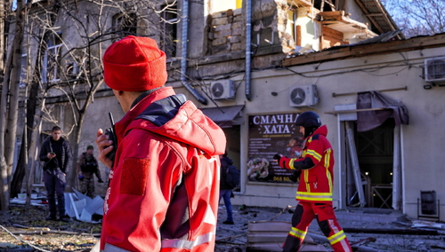 Ukraina, zniszczenia po ataku rakietowym
