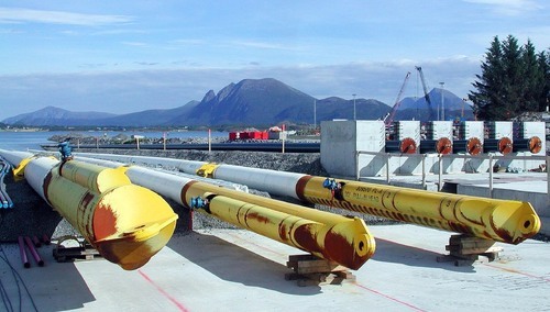 Rury z gazem ziemnym ze złoża Ormen Lange