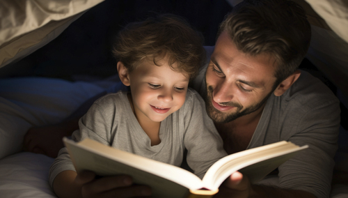 Tata i syn. Ilustracja poglądowa