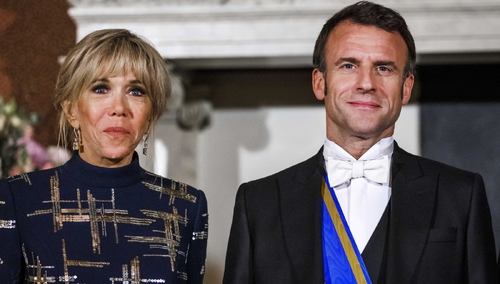 Emmanuel Macron z małżonką Brigitte Macron