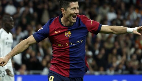 Robert Lewandowski strzelił dwa gole w spotkaniu z Realem Madryt