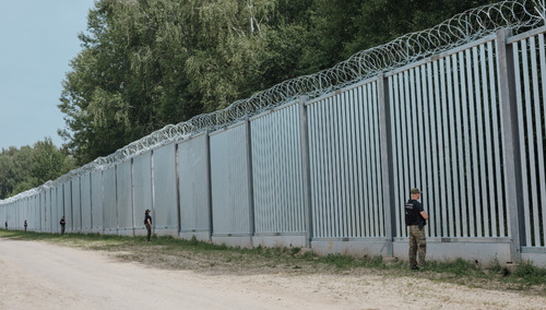 Zapora na granicy polsko-białoruskiej 