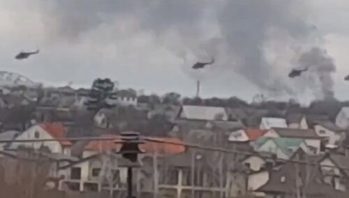 Rosjanie atakują lotnisko w pobliżu Kijowa [WIDEO]