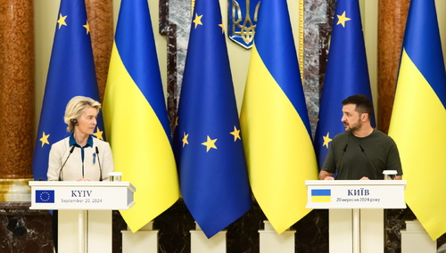 Ursula von der Leyen i Wołodymyr Zełenski