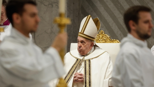 Papież Franciszek w czasie Mszy Krzyżma