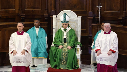 Papież w czasie Mszy św. w Albano Laziale