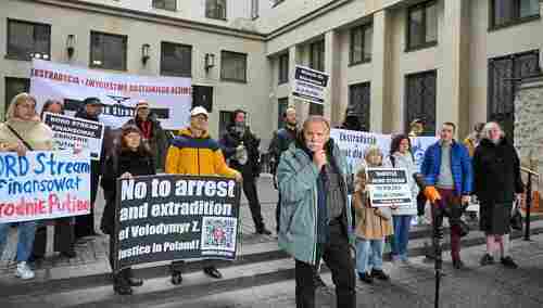 Pikieta przed Sądem Okręgowym w Warszawie w obronie Wołodymyra Z.