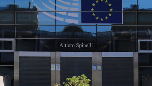 Wejście z napisem Altiero Spinelli