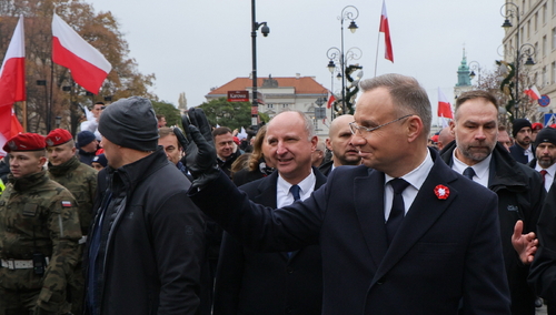 Prezydent Andrzej Duda podczas obchodów Święta Niepodległości