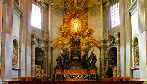 Katedra św. Piotra wspomaganego przez czterech Ojców Kościoła, zaprojektowana przez Bernininiego