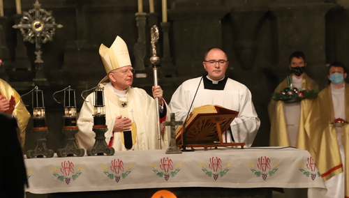 Abp Marek Jędraszewski, pasterka górnicza w kopalni soli w Wieliczce