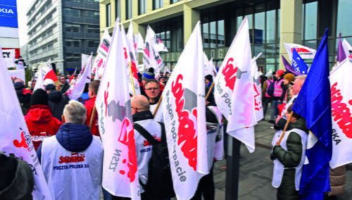 Protest pracowników Poczty Polskiej