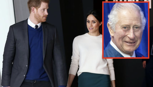 Meghan Markle, książę Harry i król Karol III