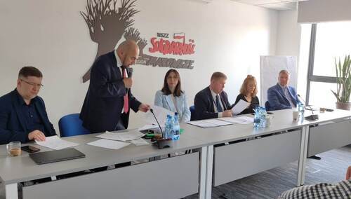 Spotkanie związkowców z KSHBiU NSZZ "S" z Główną Inspektor Pracy