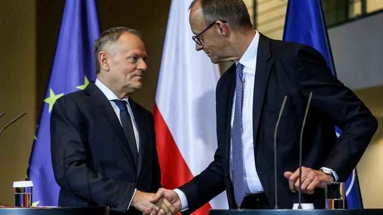 Donald Tusk i Friedrich Merz