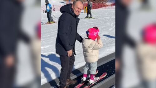 Donald Tusk na nartach