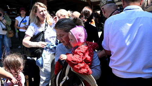 uchodźcy z Odessy na Dworcu Głównym PKP w Przemyślu