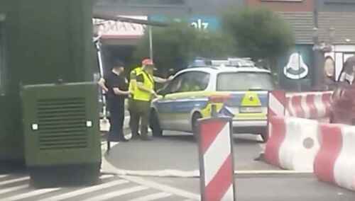 Moment zatrzymania patrolu na granicy w Gubinie