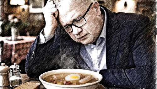 Adam Bodnar i talerz z żurkiem