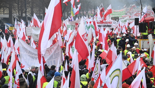 Solidarność na proteście rolników w Warszawie. RELACJA NA ŻYWO!