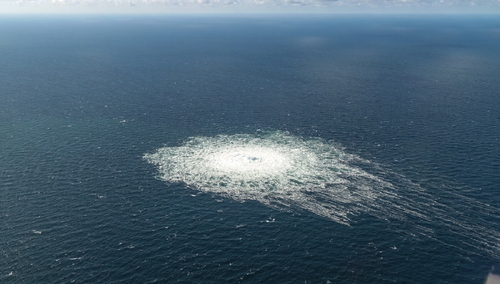 Wyciek gazu z Nord Stream 2 na Morzu Bałtyckim u wybrzeży Bornholmu