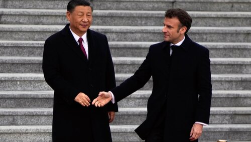 Xi Jinping oraz Emmanuel Macron