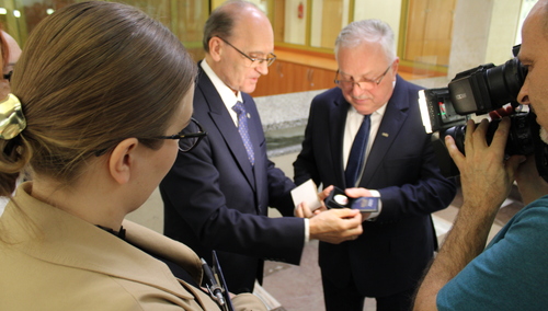 Otwarcie wystawy monet upamiętniających Solidarność