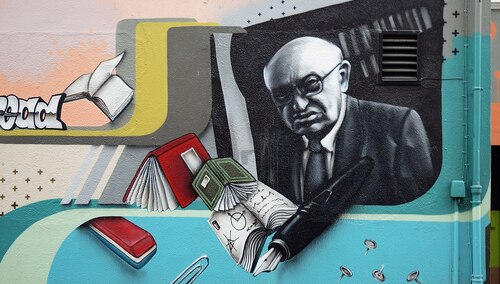 Marcel Reich-Ranicki. Mural na niemieckiej księgarni