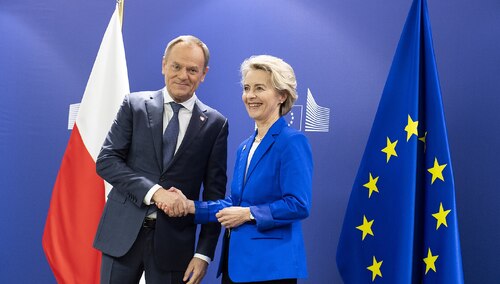 Premier Donald Tusk, przewodnicząca KE Ursula von der Leyen