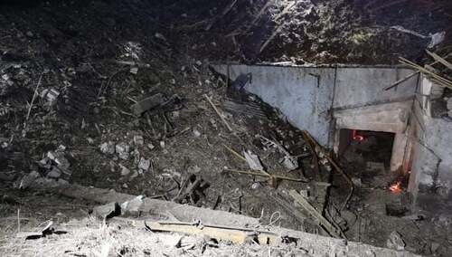 Gruzy po wybuchu w fabryce materiałów wybuchowych w Krupskim Młunie